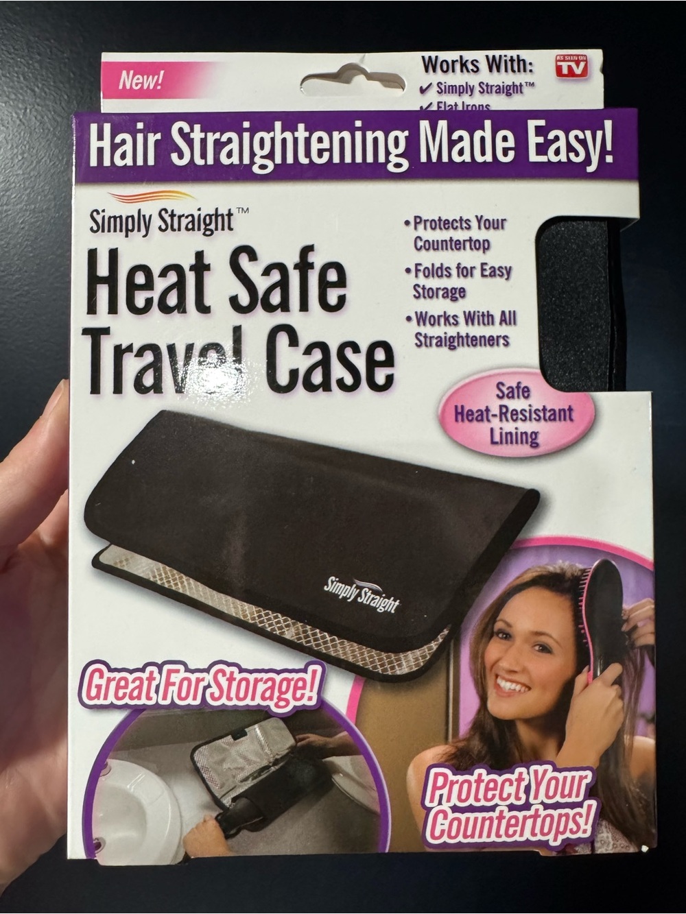 Simply Straight Heat Safe Travel Case – NEW Heat Resistant Flat Iron & Curling